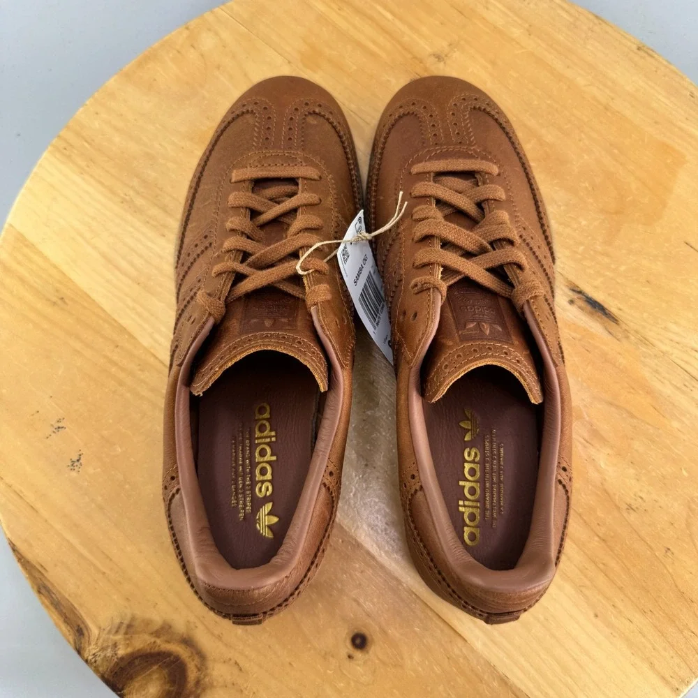 Mens 8 / Womens 9 - Adidas Samba OG Brogue Pack Shoes Dust Rust Brown Leather